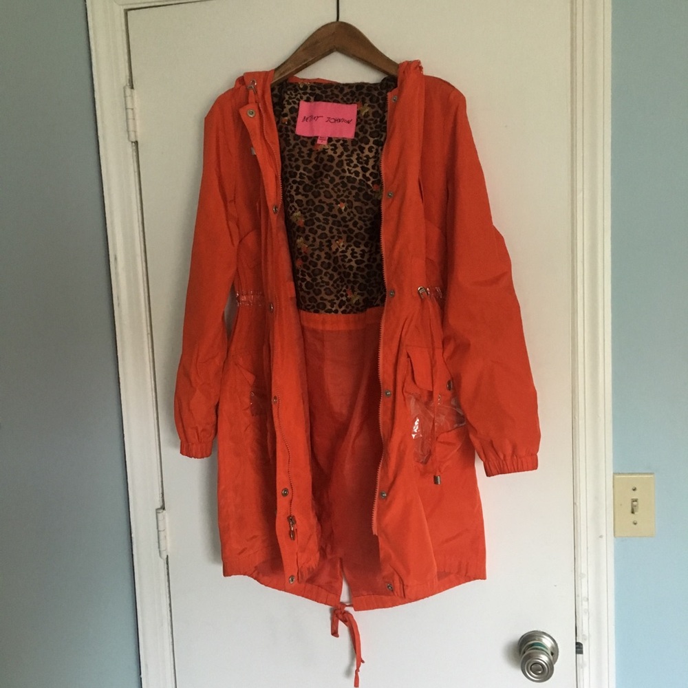 Betsey Johnson Orange Rain Coat